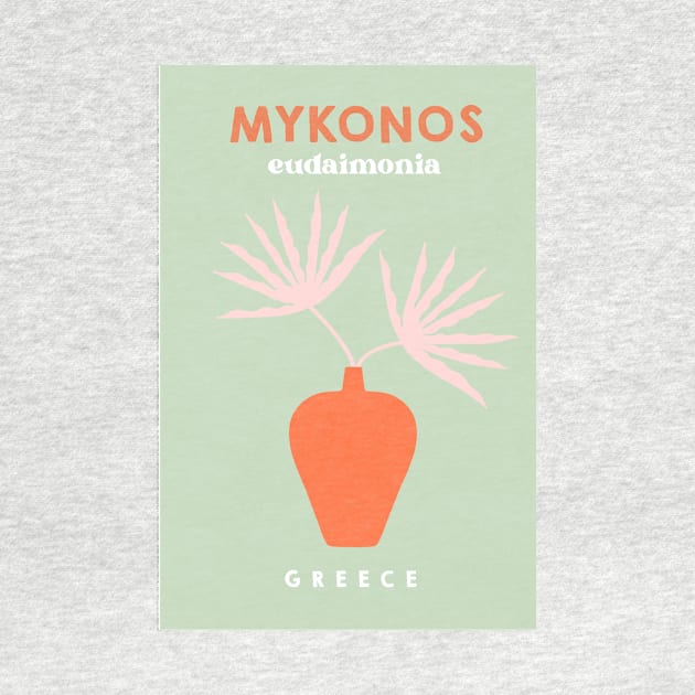 Retro Mykonos Island Plant Green by mckhowdesign